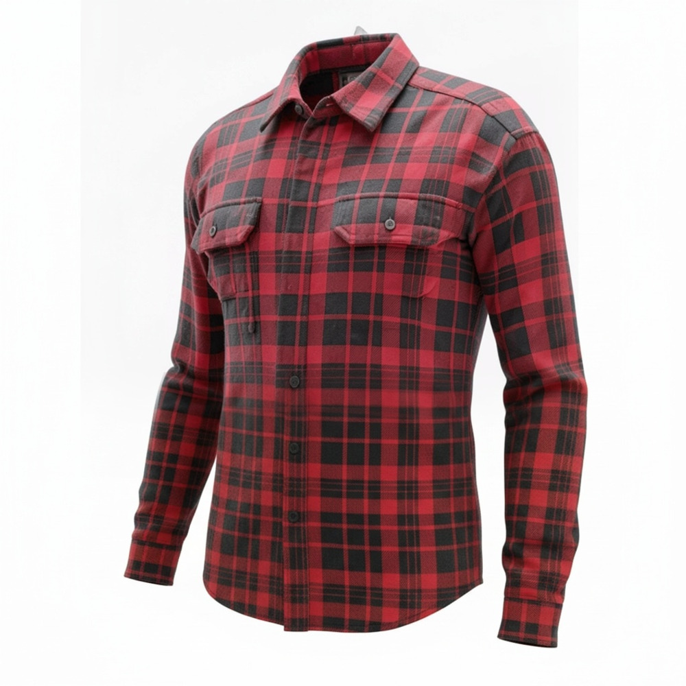 The North Face Arroyo Flannel Shirt Size L Red Black Plaid Long Sleeve